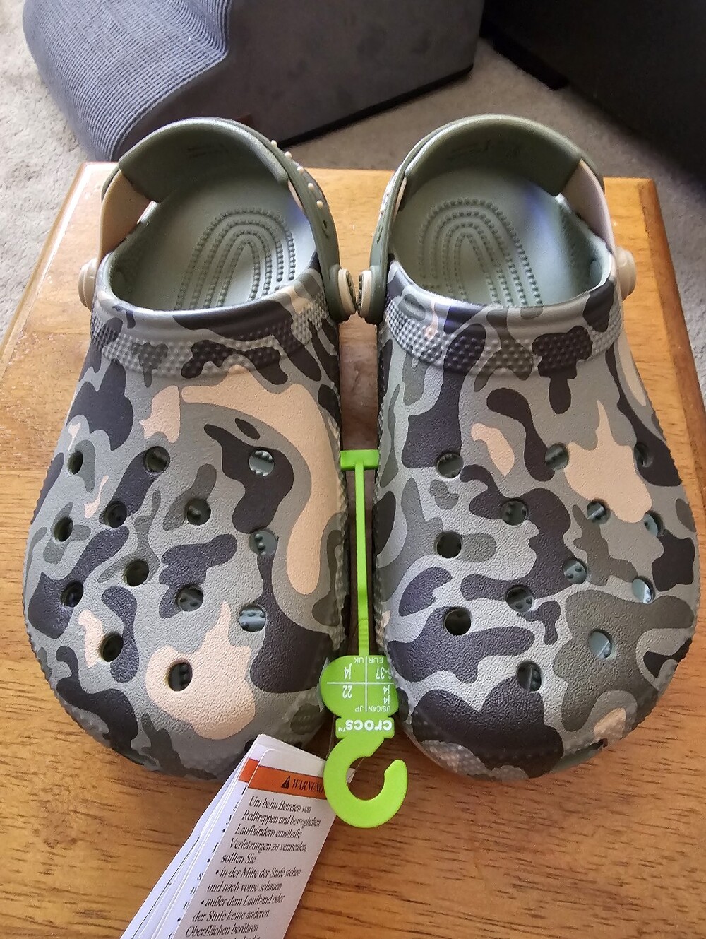 Crocs Classic Clog Kids J3 Camo Snap Backstrap Cargo Multi Green
